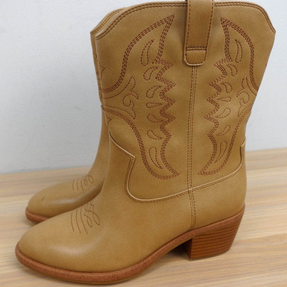 Western Boho Cowboy Boots Womens 6 Natural Tan Leather Festival DV Dolce Vita